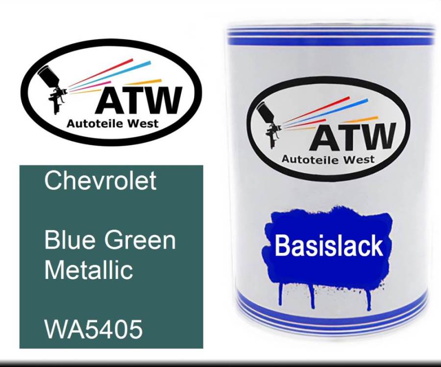 Chevrolet, Blue Green Metallic, WA5405: 500ml Lackdose, von ATW Autoteile West.